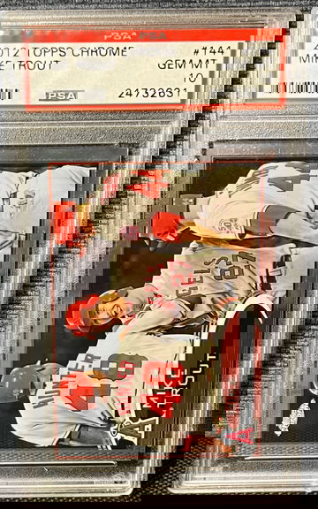 2012 Topps Chrome #144 Mike Trout 2nd Year Card PSA 10 Gem Mint Angels