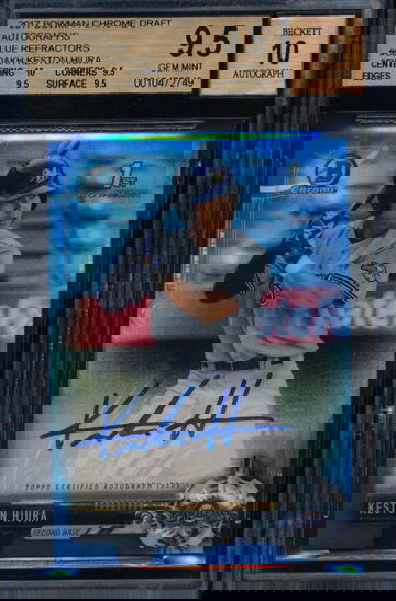 Keston Hiura 2017 Bowman Chrome Blue Auto RC /150