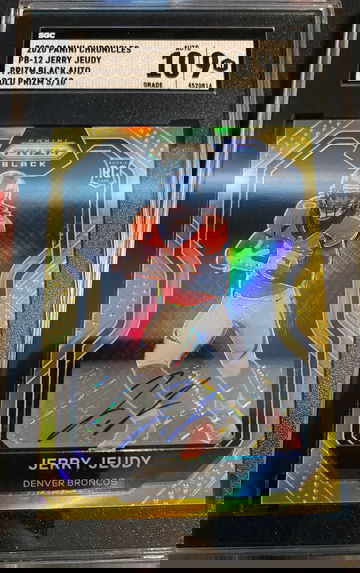 Jerry Jeudy 2020 Chronicles Prizm Black Football Gold Autograph /10 SGC 9/10