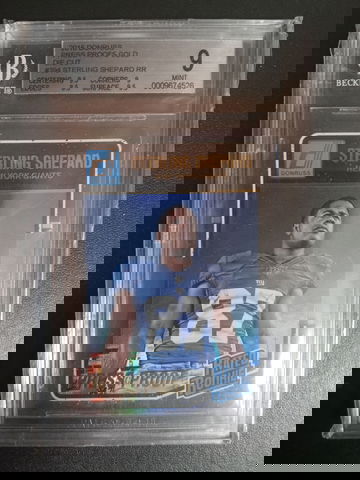 2016 donruss press proof gold die cut #394 Sterling Shepard rated rookie /25 BGS 9