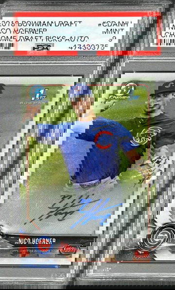 2018 Bowman Draft Nico Hoerner Chrome Draft prospects auto PSA 9