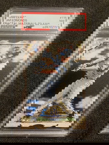 1998 LEAF JIM EDMONDS FRACTAL MATERIALS-Z2 AXIS 15/20 JERSEY NUMBER 