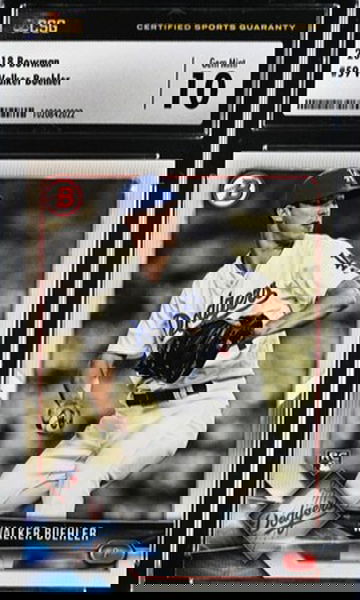 2018 Bowman Walker Buehler Rookie Card CSG 10 Gem Mint