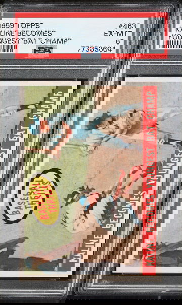 1959 Topps #463 AL Kaline Becomes Youngest Bat Champ PSA 6 NEW LABEL VINTAGE