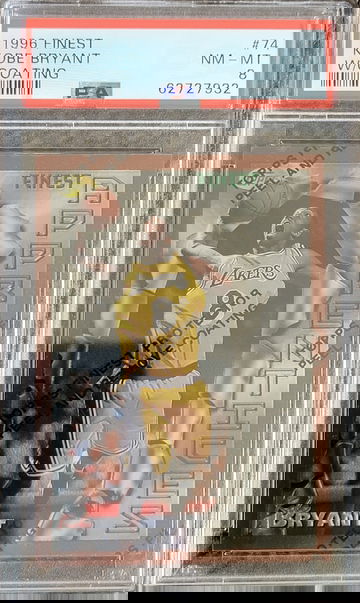 1996 Topps Finest Kobe Bryant RC PSA 8 w/ Coating