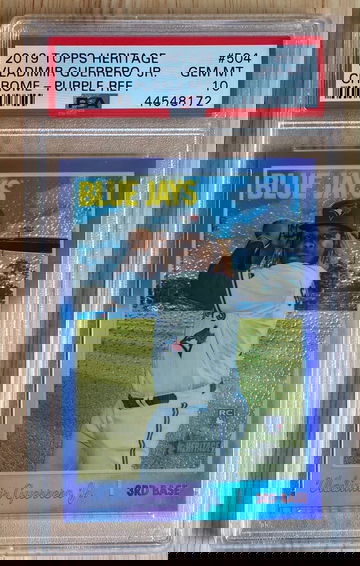 2019 Topps Heritage Chrome Purple Refractor VLADIMIR GUERRERO Jr. PSA GEM MINT 10 SP RC!