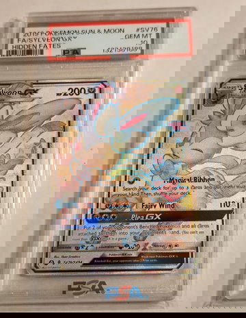 2019 Pokemon Sun & Moon FA SYLVEON GX Hidden Fates #SV76 psa 10