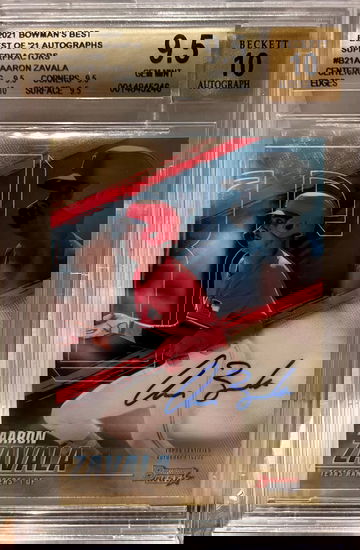 2021 Bowman's Best Superfractor Aaron Zavala 1/1 True Gem+ BGS 9.5 / Auto 10
