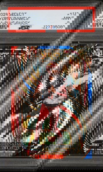 2024 Panini Select Red & Blue Shock Jayden Daniels #112 RC Prizm PSA 9