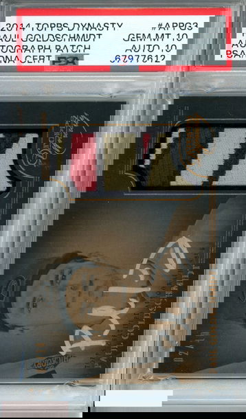 2014 TOPPS DYNASTY PAUL GOLDSCHMIDT #APPG3 AU PATCH 2 OF 10 PSA 10 AUTO 10