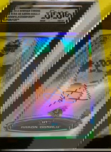 2014 Bowman Chrome Rookie Autograph Silver Refractors Aaron Donald RC - SGC 10 Gem Mint