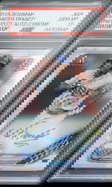 PSA 10 - 2019 BOWMAN CHROME WANDER FRANCO #CPA-WF PROSPECT AUTO