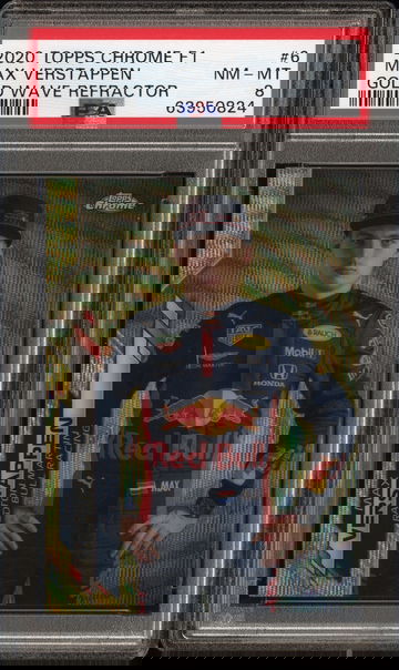 2020 Topps Chrome F1 Max Verstappen Gold Wave Refractor /50 #6 PSA 8