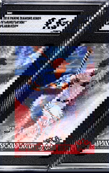 2018 Panini Diamond Kings Name Variation #76 Shohei Ohtani RC "Japanese Babe Ruth" SGC 9.5