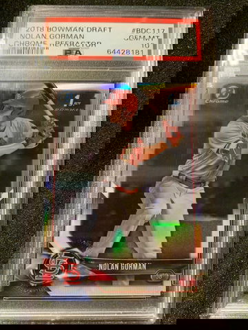 2018 Bowman Chrome Draft NOLAN GORMAN 1st Bowman Refractor #BDC-117 PSA 10