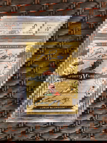 Conor Mcgregor / Floyd Mayweather Jr. 1/1 Gold Black Leaf Metal Dual Auto DA-12