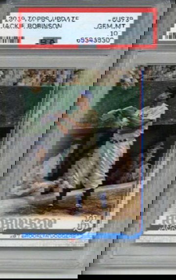 2019 TOPPS UPDATE #US79 JACKIE ROBINSON DODGERS PHOTO VARIATION PSA 10 SP RARE