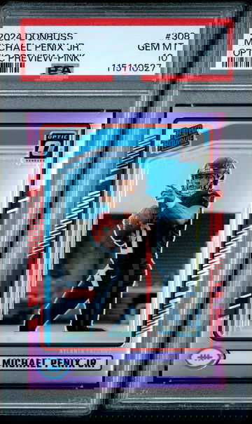 2024 Panini Donruss Optic Preview Pink Michael Penix Jr. #308 RC PSA 10