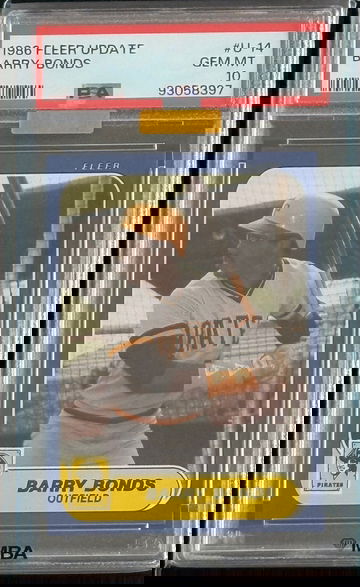 1986 Fleer Update Barry Bonds PSA 10 MBA Gold Diamond