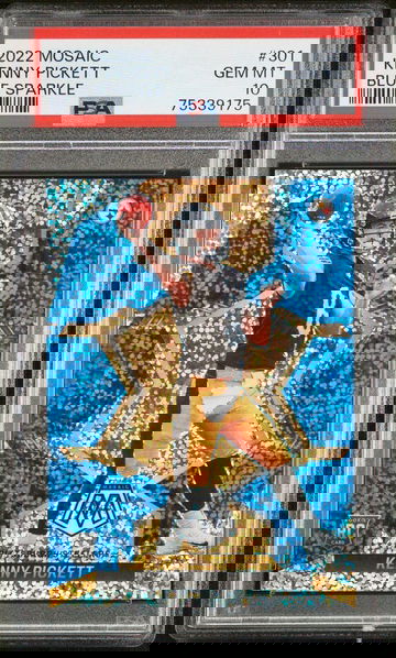 2022 Panini Mosaic 301 Kenny Pickett RC Blue Sparkle PSA 10