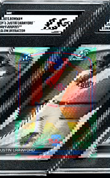 2023 Bowman Justin Crawford #BCP-3 CHR. Pros. Lunar Glow Ref. SGC 9.5