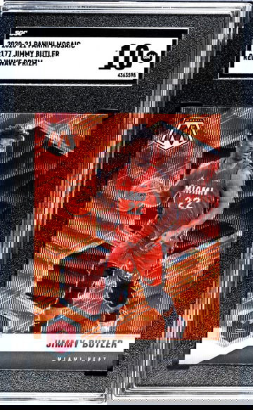 2020-21 Panini Mosaic #177 Jimmy Butler Red Wave Prizm SGC 10