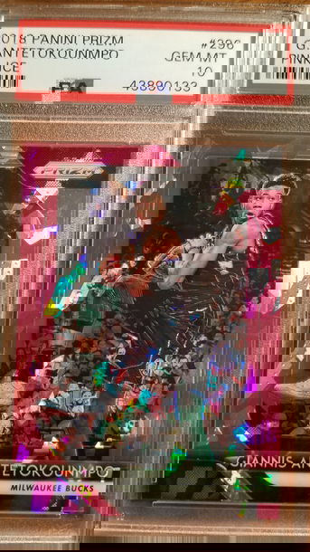 2018-19 MVP YEAR Prizm Pink Ice Prizm Giannis Antetokounmpo PSA 10 Gem Mint