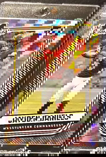 Jayden Daniels The ROOKIES SILVER CHECKER REFRACTOR Commanders Donruss 2024