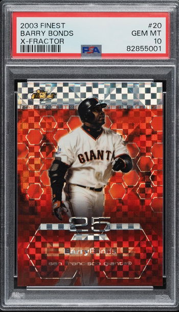 2003 Topps Finest Barry Bonds Xfractor /99 #20 PSA 10