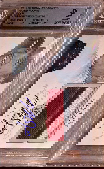 2012 Mike Trout ROOKIE NATIONAL TREASURES -Gold auto patch