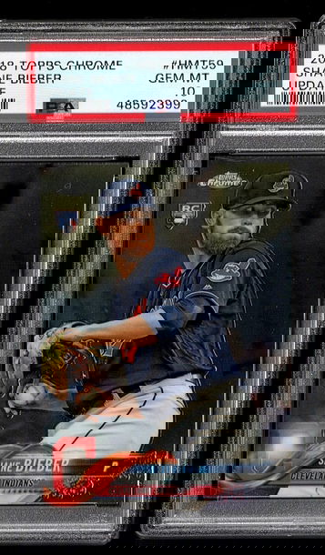 2018 Topps Chrome Update HMT59 Shane Bieber RC PSA 10 Gem Mint