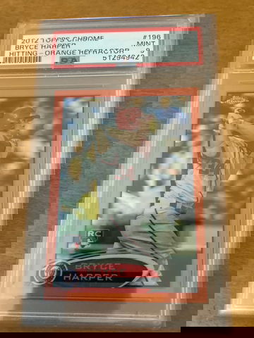 Bryce Harper Topps chrome orange refractor #196 PSA9 MINT