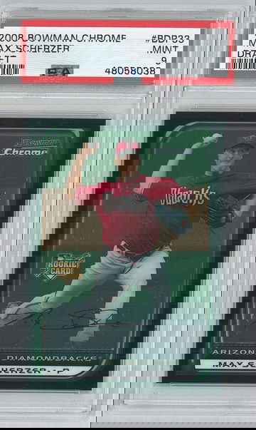 2008 Max Scherzer Bowman Chrome Rookie Card #BDP33 PSA 9