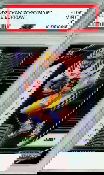 2020 PANINI PRIZM DRAFT PICKS JOE BURROW #105 ROOKIE BENGALS PSA MINT 9