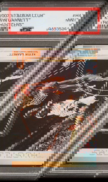 2002 KEVIN GARNETT STADIUM CLUB THE HUSTLERS #H4 PSA 9 BK.C1.13