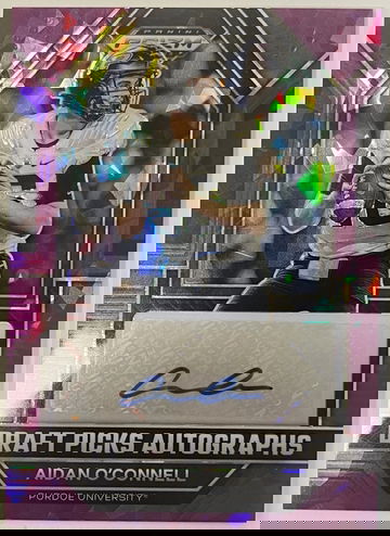 2023 Panini Prizm Draft Picks Aidan O'Connell Purple Ice Auto /49 #DPA-AIO - Purdue - Raiders RC 8/49