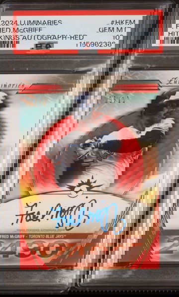 2024 Topps Luminaries Fred McGriff Hit Kings Auto Red /10 PSA 10 Slab Gem POP 1