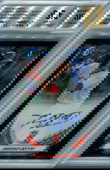 2014 Bowman Chrome Mookie Betts black wave refractors /50 BGS 8.5 auto 10