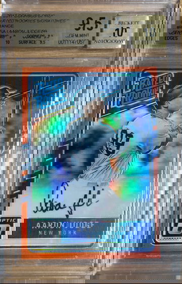 AARON JUDGE 2017 Optic Rated Rookie Orange Prizm Autograph #/99 BGS 9.5 Yankees