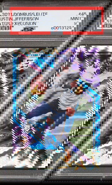 2021 Elite Status Explosion #45 Justin Jefferson serial # 118/275 PSA 9 pop 1