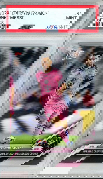 2024 TOPPS NOW MLS LIONEL MESSI #1 BLACK 17 OF 99 INTER MIAMI PSA 9 MINT