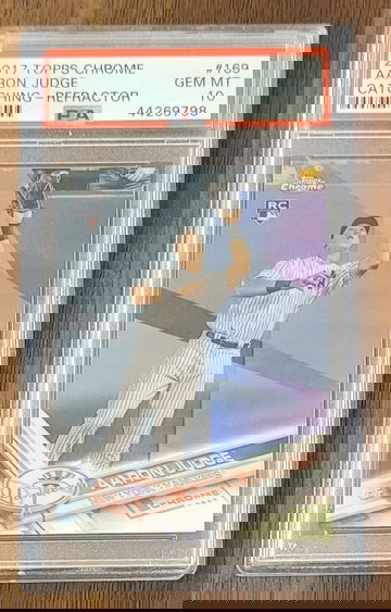 Aaron Judge 2017 Topps Chrome Catching Refractor #169 PSA 10