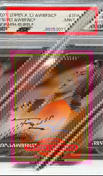 2021 Topps X Trevor Lawrence Auto Purple PSA 9