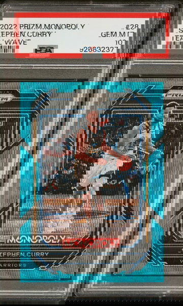 2022 Panini Prizm Monopoly Teal Wave Stephen Curry #28 PSA 10