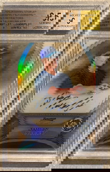 2010 Bowman Sterling Taijuan Walker Prospect Gold Refractor 35/50 RC BGS 9.5 / Auto 9