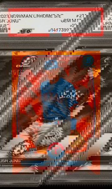 2023 Bowman Chrome Sapphire Josh Jung Rookie Orange #'d /75 PSA 10