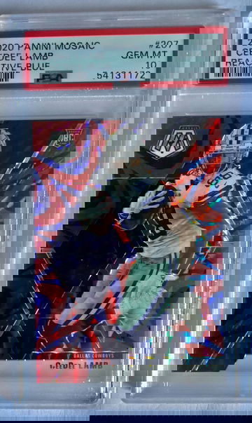 2020 Ceedee Lamb Mosaic Blue Reactive Prizm #207 PSA 10