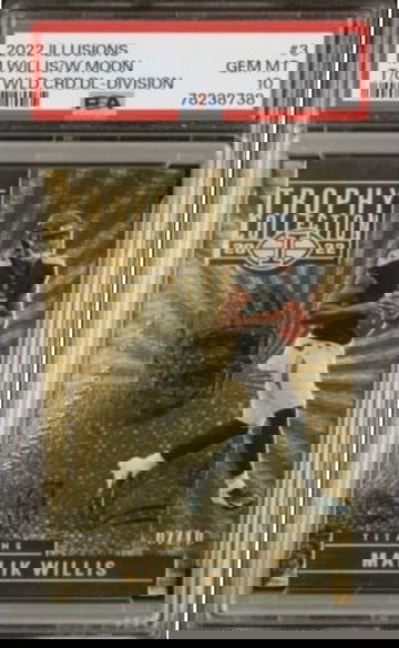 2022 Illusions Warren Moon/Malik Willis Rookie Trophy Collection GOLD JERSEY NUMBERED #7/10 PSA 10