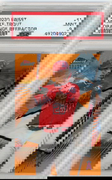 2020 Finest #1 Mike Trout Orange Refractor S/N-23/25 PSA 9 Mint