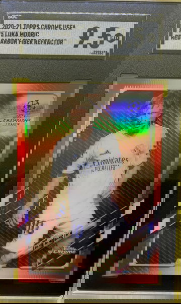 2020 Topps Chrome UEFA Red Carbon Fiber Refractor Luka Modric - SGC 9.5 Mint